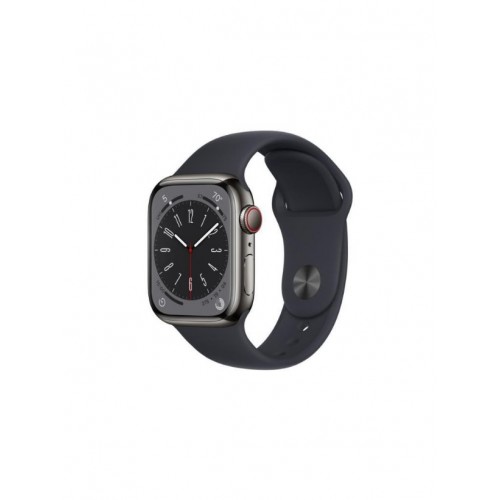 Apple Watch Series 8 GPS + Cellular 41mm Grafit Paslanmaz Çelik Kasa ve Spor Kordon Akıllı Saat