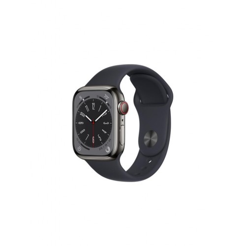 Apple Watch Series 8 GPS + Cellular 41mm Grafit Paslanmaz Çelik Kasa ve Spor Kordon Akıllı Saat Outlet