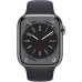 Apple Watch Series 8 GPS + Cellular 45mm Grafit Paslanmaz Çelik Kasa ve Spor Kordon Akıllı Saat