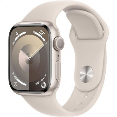 Apple Watch Series 9 GPS 41mm Yıldız Işığı Alüminyum Kasa ve Yıldız Işığı Spor Kordon Akıllı Saat