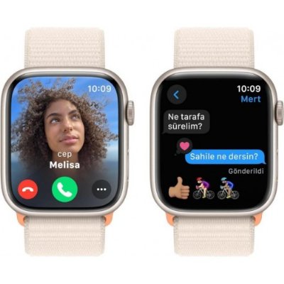 Apple Watch Series 9 GPS 45mm Yıldız Işığı Alüminyum Kasa ve Yıldız Işığı Spor Loop Kordon Akıllı Saat Outlet