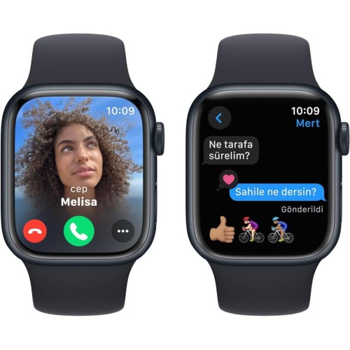 Apple Watch Series 9 GPS 45mm Gece Yarısı Alüminyum Kasa ve Gece Yarısı Spor Kordon Akıllı Saat