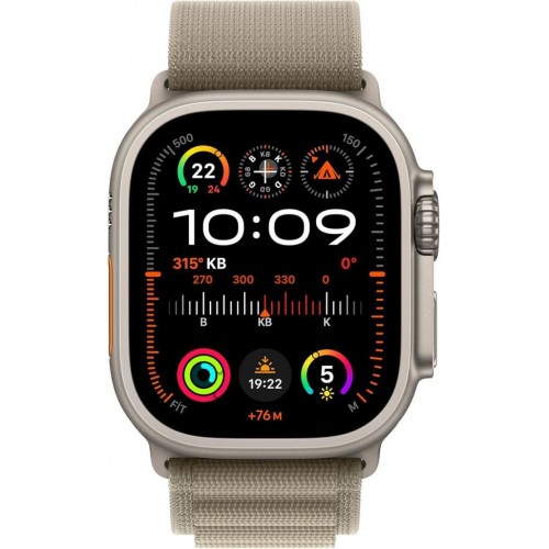 Apple Watch Ultra 2 GPS + Cellular 49mm Natürel Titanyum Kasa ve Klasik Zeytin Yeşili-Alpine Loop Kordon Akıllı Saat