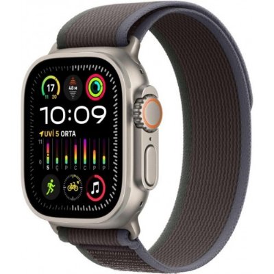 Apple Watch Ultra 2 GPS + Cellular 49mm Natürel Titanyum Kasa ve Mavi-Siyah-Trail Loop Kordon Akıllı Saat