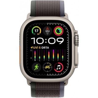 Apple Watch Ultra 2 GPS + Cellular 49mm Natürel Titanyum Kasa ve Mavi-Siyah-Trail Loop Kordon Akıllı Saat