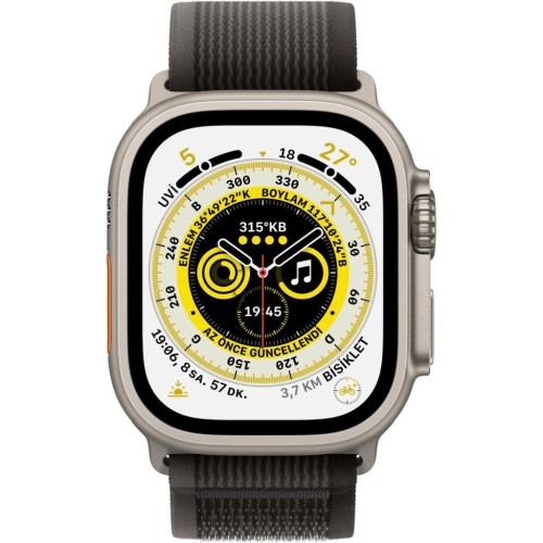 Apple Watch Ultra GPS + Cellular 49mm Titanyum Kasa ve Siyah-Gri-Trail Akıllı Saat