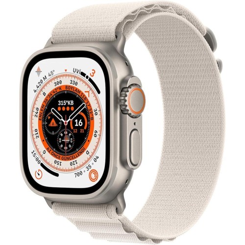 Apple Watch Ultra GPS + Cellular 49mm Titanyum Kasa ve Yıldız Işığı-Alpine Akıllı Saat Outlet