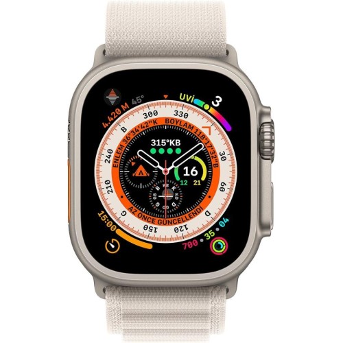 Apple Watch Ultra GPS + Cellular 49mm Titanyum Kasa ve Yıldız Işığı-Alpine Akıllı Saat Outlet