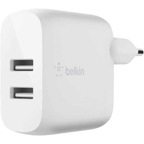 Belkin Boost Charge USB A şarj cihazı, 24 W, iki bağlantı noktası ve USB A/Micro-USB kablosu Outlet