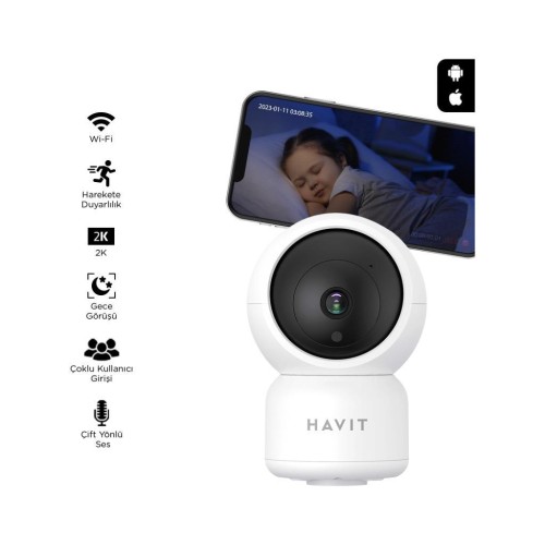 Havit IPC30 Smart 360° 2K Gece Görüşlü IP Güvenlik Kamerası-Teşhir