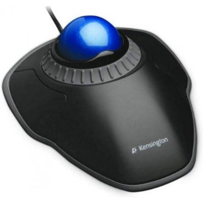 Kensington Orbit Trackball, kablolu ergonomik Trackball fare, kaydırma halkalı, 40 mm küre, Windows ve macOS ile uyumlu, sağ ve sol elini kullananlar için, siyah/mavi, K72337EU