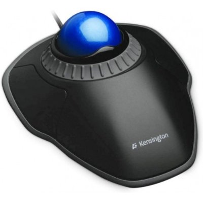 Kensington Orbit Trackball, kablolu ergonomik Trackball fare, kaydırma halkalı, 40 mm küre, Windows ve macOS ile uyumlu, sağ ve sol elini kullananlar için, siyah/mavi, K72337EU