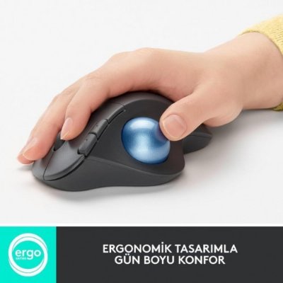 Logitech Ergo M575 910-005872 Siyah Trackball Ergonomik Optik Kablosuz Mouse - Teşhir