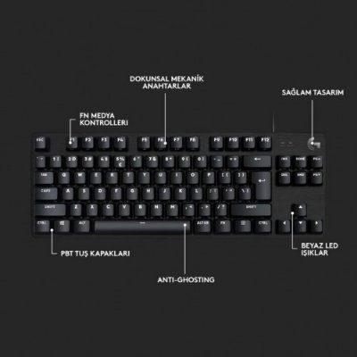 Logitech G413 TKL 920-010564 Kablolu Mekanik Oyuncu Klavyesi - Outlet