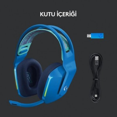 Logitech G733 7.1 981-000943 Mavi Kablosuz Mikrofonlu Kulak Üstü Oyuncu Kulaklığı - Teşhir