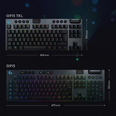 Logitech G915 TKL 920-009537 ABD Kablolu/Kablosuz Mekanik Oyuncu Klavyesi