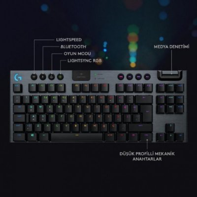 Logitech G915 TKL 920-009537 ABD Kablolu/Kablosuz Mekanik Oyuncu Klavyesi