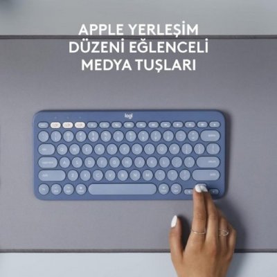 Logitech K380 Mavi Kablosuz Klavye - Teşhir