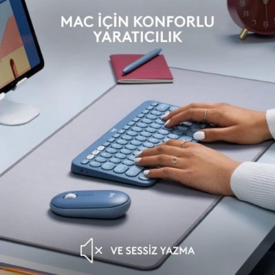 Logitech K380 Mavi Kablosuz Klavye - Teşhir