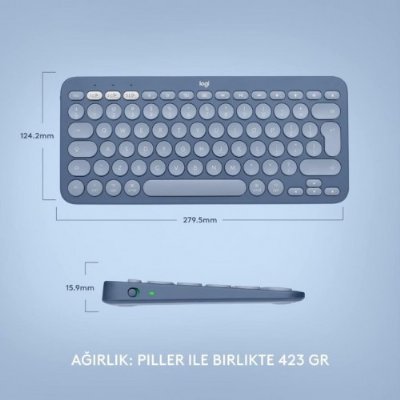 Logitech K380 Mavi Kablosuz Klavye Outlet