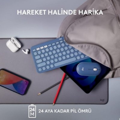 Logitech K380 Mavi Kablosuz Klavye Outlet