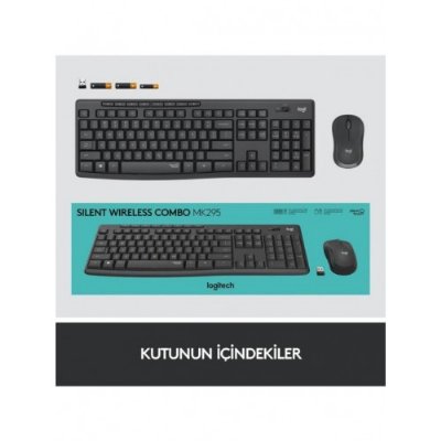 Logitech MK295 Silent Kablosuz Klavye Mouse Seti - Teşhir