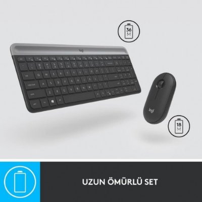 Logitech MK470 Siyah Kablosuz Klavye Mouse Seti - Teşhir