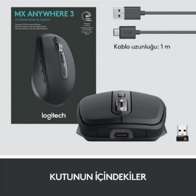 Logitech MX Anywhere 3 Kablosuz Mouse Siyah