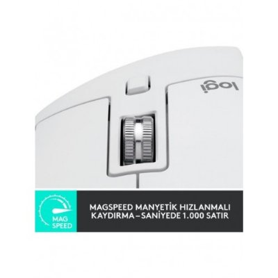 Logitech Mx Master 3S 910-006560 Açık Gri Şarjlı Sessiz Ergonomik Lazer Kablosuz Mouse