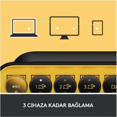 Logitech POP Keys Sarı Siyah Kablosuz Mekanik Klavye - outlet