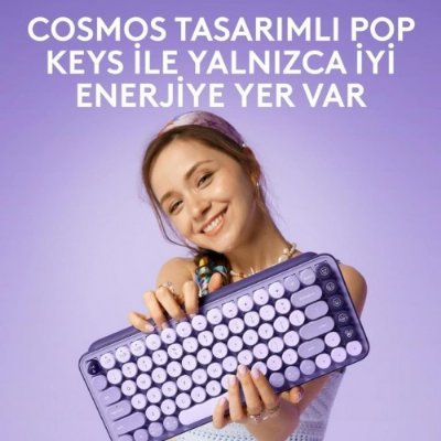 Logitech POP Keys Krem Mor Kablosuz Mekanik Klavye - Teşhir