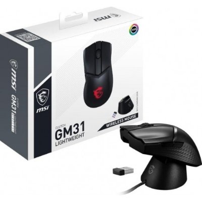 MSI Clutch GM31 Lightweight RGB Makrolu Şarjlı Ergonomik Optik Kablosuz Oyuncu Mouse