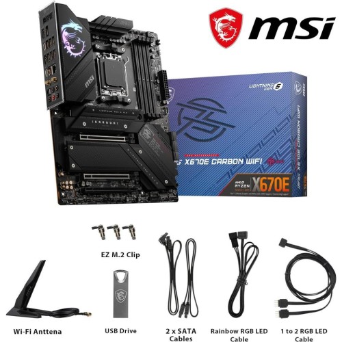 MSI Mpg X670E Carbon Wi-Fi AMD AM5 DDR5 ATX Anakart Teşhir