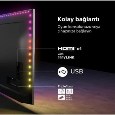 Philips 65PUS8807 4K Ultra HD 65" 165 Ekran Uydu Alıcılı Android Smart LED TV Teşhir