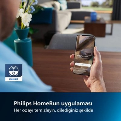 Philips HomeRun 7000 Serisi Aqua XU7000/01 Siyah Gold Akıllı Robot Süpürge Teşhir