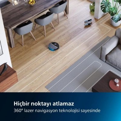 Philips HomeRun 7000 Serisi Aqua XU7000/01 Siyah Gold Akıllı Robot Süpürge Teşhir