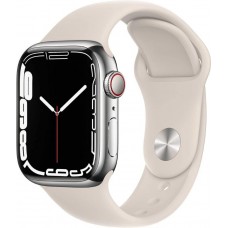 Apple Watch Series 7 GPS + Cellular 41mm Gümüş Paslanma...