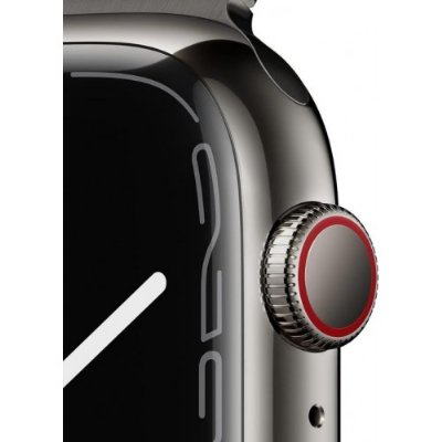 Apple Watch Series 7 GPS + Cellular 41mm Grafit Paslanmaz Çelik Kasa ve Milano Döngüsü Kordon Akıllı Saat(İthalatçı Garantili)