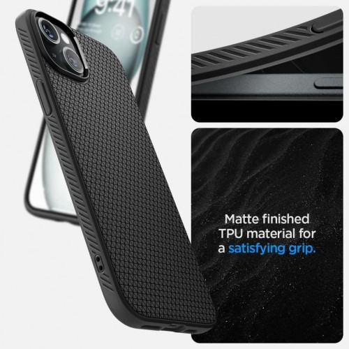 Spigen Apple iPhone 15 Kılıf Liquid Air Matte Black - ACS06790