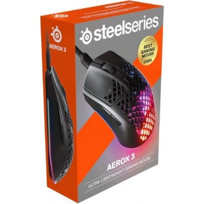 SteelSeries Aerox 3 Onyx RGB Optik Kablolu Oyuncu Mouse Teşhir