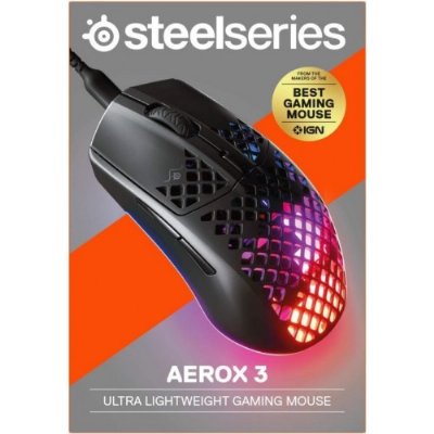 SteelSeries Aerox 3 Onyx RGB Optik Kablolu Oyuncu Mouse Teşhir