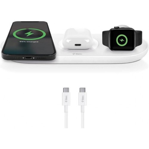 ttec AirCharger Trio 3'ü 1 Arada iPhone + Apple Watch + AirPods Kablosuz Hızlı Şarj Aleti Outlet