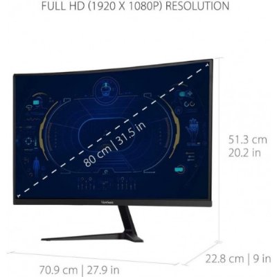 ViewSonic VX3218-PC-MHDJ 31.5" 1ms Full HD Curved Oyuncu Monitörü Outlet